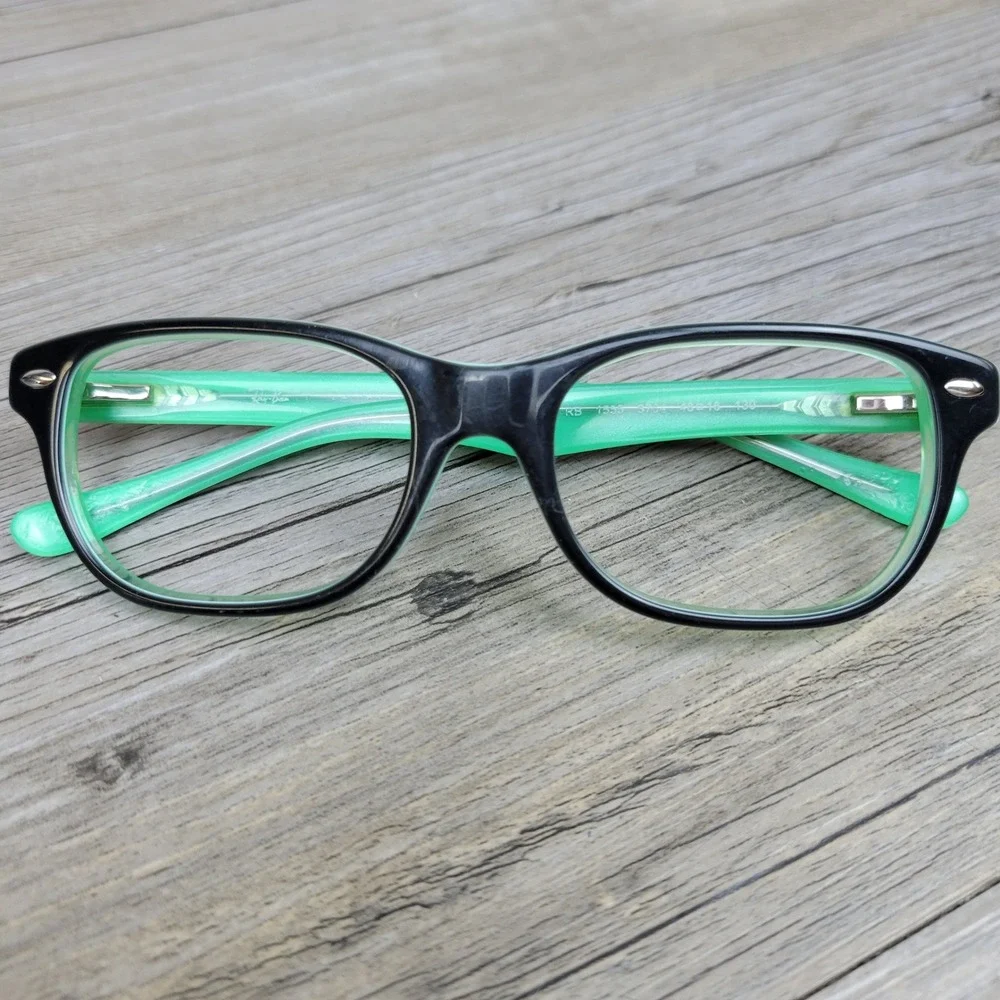 Ray-Ban Eyeglass Frames RB1555 Wayfarer 3580 Black Green Kids 45-15-125